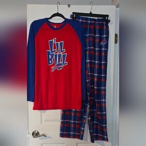 Buffalo Bills L'il Bill Plaid Holiday Pajamas Youth XL 16/18 FOCO